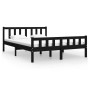 Estructura de cama doble pequeña madera maciza negra 120x190 cm de vidaXL, Camas y somieres - Ref: Foro24-810653, Precio: 111...