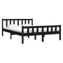 Small double bed frame black solid wood 120x190 cm by vidaXL, Beds and slatted bases - Ref: Foro24-810653, Price: 111,40 €, D...