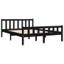 Estructura de cama doble pequeña madera maciza negra 120x190 cm de vidaXL, Camas y somieres - Ref: Foro24-810653, Precio: 111...