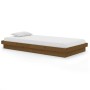 Honey brown solid wood bed frame 100x200 cm by vidaXL, Beds and slatted bases - Ref: Foro24-819900, Price: 107,99 €, Discount: %