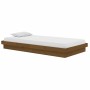 Honey brown solid wood bed frame 100x200 cm by vidaXL, Beds and slatted bases - Ref: Foro24-819900, Price: 107,99 €, Discount: %