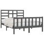 Estructura de cama madera maciza gris King Size 150x200 cm de vidaXL, Camas y somieres - Ref: Foro24-3107620, Precio: 168,99 ...