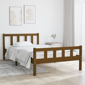 Honey brown solid wood bed frame 90x200 cm by vidaXL, Beds and slatted bases - Ref: Foro24-810667, Price: 85,86 €, Discount: %