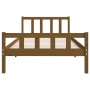 Estructura de cama madera maciza marrón miel 90x200 cm de vidaXL, Camas y somieres - Ref: Foro24-810667, Precio: 85,86 €, Des...