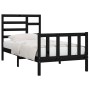 Solid black pine wood bed frame 100x200 cm by vidaXL, Beds and slatted bases - Ref: Foro24-3107607, Price: 135,51 €, Discount: %