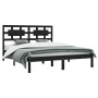 Solid black pine wood bed frame 150x200 cm by vidaXL, Beds and slatted bases - Ref: Foro24-3107362, Price: 173,34 €, Discount: %