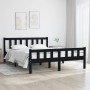 Estructura de cama de madera maciza negro 140x190 cm de vidaXL, Camas y somieres - Ref: Foro24-810663, Precio: 118,79 €, Desc...