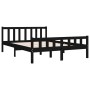 Estructura de cama de madera maciza negro 140x190 cm de vidaXL, Camas y somieres - Ref: Foro24-810663, Precio: 118,79 €, Desc...