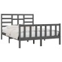 Gray solid wood bed frame 120x200 cm by vidaXL, Beds and slatted bases - Ref: Foro24-3107610, Price: 148,52 €, Discount: %