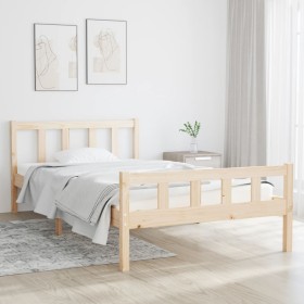 Solid wood bed frame 100x200 cm by vidaXL, Beds and slatted bases - Ref: Foro24-810669, Price: 79,39 €, Discount: %