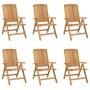 Reclining garden chairs and cushions 6 pcs solid teak wood by vidaXL, Garden chairs - Ref: Foro24-3196494, Price: 884,33 €, D...