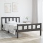 Estructura de cama madera maciza gris 90x200 cm de vidaXL, Camas y somieres - Ref: Foro24-810666, Precio: 82,29 €, Descuento: %