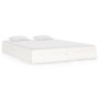 White solid wood bed frame 140x190 cm by vidaXL, Beds and slatted bases - Ref: Foro24-820083, Price: 115,34 €, Discount: %