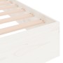 White solid wood bed frame 140x190 cm by vidaXL, Beds and slatted bases - Ref: Foro24-820083, Price: 115,34 €, Discount: %