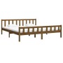 Estructura de cama madera maciza marrón miel 200x200 cm de vidaXL, Camas y somieres - Ref: Foro24-810702, Precio: 101,83 €, D...