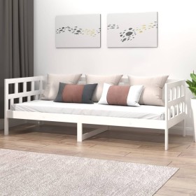 Solid white pine wood sofa bed 90x190 cm by vidaXL, Beds and slatted bases - Ref: Foro24-820218, Price: 82,99 €, Discount: %