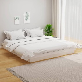 Estructura de cama de madera maciza blanca 160x200 cm de vidaXL, Camas y somieres - Ref: Foro24-819918, Precio: 178,73 €, Des...