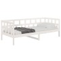 Sofá cama madera maciza de pino blanco 90x190 cm de vidaXL, Camas y somieres - Ref: Foro24-820218, Precio: 82,45 €, Descuento: %