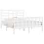 Estructura de cama madera maciza blanca King Size 150x200 cm de vidaXL, Camas y somieres - Ref: Foro24-3107619, Precio: 143,8...