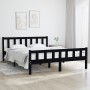 Black solid wood bed frame 120x200 cm by vidaXL, Beds and slatted bases - Ref: Foro24-810678, Price: 113,26 €, Discount: %