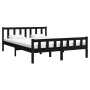 Black solid wood bed frame 120x200 cm by vidaXL, Beds and slatted bases - Ref: Foro24-810678, Price: 112,99 €, Discount: %