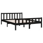 Black solid wood bed frame 120x200 cm by vidaXL, Beds and slatted bases - Ref: Foro24-810678, Price: 112,99 €, Discount: %