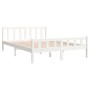 White solid wood bed frame King Size 150x200 cm by vidaXL, Beds and slatted bases - Ref: Foro24-810685, Price: 106,61 €, Disc...