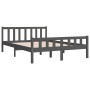 Estructura de cama de madera maciza gris 140x190 cm de vidaXL, Camas y somieres - Ref: Foro24-810661, Precio: 126,20 €, Descu...