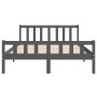 Estructura de cama de madera maciza gris 140x190 cm de vidaXL, Camas y somieres - Ref: Foro24-810661, Precio: 126,20 €, Descu...