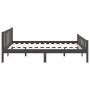 Estructura de cama de madera maciza gris 140x190 cm de vidaXL, Camas y somieres - Ref: Foro24-810661, Precio: 126,20 €, Descu...