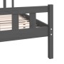 Estructura de cama de madera maciza gris 140x190 cm de vidaXL, Camas y somieres - Ref: Foro24-810661, Precio: 126,20 €, Descu...