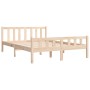 Solid wood double bed frame 135x190 cm by vidaXL, Beds and slatted bases - Ref: Foro24-810654, Price: 85,99 €, Discount: %