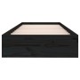 Estructura de cama madera maciza individual negra 75x190 cm de vidaXL, Camas y somieres - Ref: Foro24-820066, Precio: 75,98 €...