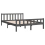 Estructura de cama de madera maciza gris 140x200 cm de vidaXL, Camas y somieres - Ref: Foro24-810681, Precio: 127,01 €, Descu...