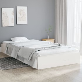 Estructura de cama madera maciza blanca 90x200 cm de vidaXL, Camas y somieres - Ref: Foro24-820058, Precio: 91,86 €, Descuent...