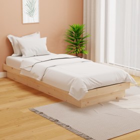 Solid wood bed frame 75x190 cm by vidaXL, Beds and slatted bases - Ref: Foro24-819932, Price: 79,75 €, Discount: %