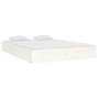 Estructura de cama de madera maciza blanca 135x190 cm de vidaXL, Camas y somieres - Ref: Foro24-820078, Precio: 113,99 €, Des...