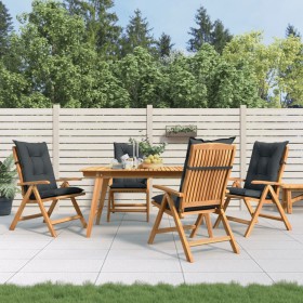 Liegende Gartenstühle und Kissen, 4 Stück, massives Teakholz von vidaXL, Gartenstühle - Ref: Foro24-3196485, Preis: 536,70 €,...