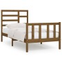 Honey brown solid pine wood bed frame 100x200 cm by vidaXL, Beds and slatted bases - Ref: Foro24-3107606, Price: 110,99 €, Di...