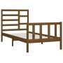 Honey brown solid pine wood bed frame 100x200 cm by vidaXL, Beds and slatted bases - Ref: Foro24-3107606, Price: 110,99 €, Di...