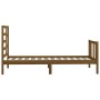 Honey brown solid pine wood bed frame 100x200 cm by vidaXL, Beds and slatted bases - Ref: Foro24-3107606, Price: 110,99 €, Di...