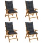 Reclining garden chairs and cushions 4 pcs solid teak wood by vidaXL, Garden chairs - Ref: Foro24-3196485, Price: 536,99 €, D...