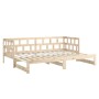 Removable sofa bed solid pine wood 2x(90x200) cm by vidaXL, Beds and slatted bases - Ref: Foro24-820222, Price: 206,75 €, Dis...