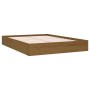 Estructura de cama doble madera maciza marrón miel 135x190 cm de vidaXL, Camas y somieres - Ref: Foro24-820080, Precio: 136,9...