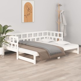 Removable sofa bed solid white pine wood 2x(80x200) cm by vidaXL, Beds and slatted bases - Ref: Foro24-820228, Price: 191,99 ...