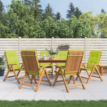 Reclining garden chairs and cushions 6 pcs solid teak wood by vidaXL, Garden chairs - Ref: Foro24-3196504, Price: 863,99 €, D...