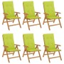 Reclining garden chairs and cushions 6 pcs solid teak wood by vidaXL, Garden chairs - Ref: Foro24-3196504, Price: 863,99 €, D...