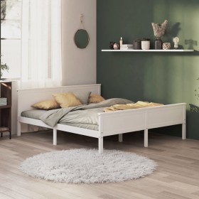 Solid pine wood bed frame 200x200 cm by vidaXL, Beds and slatted bases - Ref: Foro24-322187, Price: 223,52 €, Discount: %