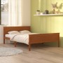 Solid pine wood bed frame honey brown 140x200 cm by vidaXL, Beds and slatted bases - Ref: Foro24-322191, Price: 101,91 €, Dis...