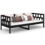 Solid black pine wood sofa bed 90x200 cm by vidaXL, Beds and slatted bases - Ref: Foro24-820211, Price: 120,29 €, Discount: %